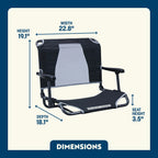 Ultra-Lightweight Big Comfort Stadium Chair with Armrests - Choice 465 - Ergonomic Portable Stadium Seat for Sports Events Detail