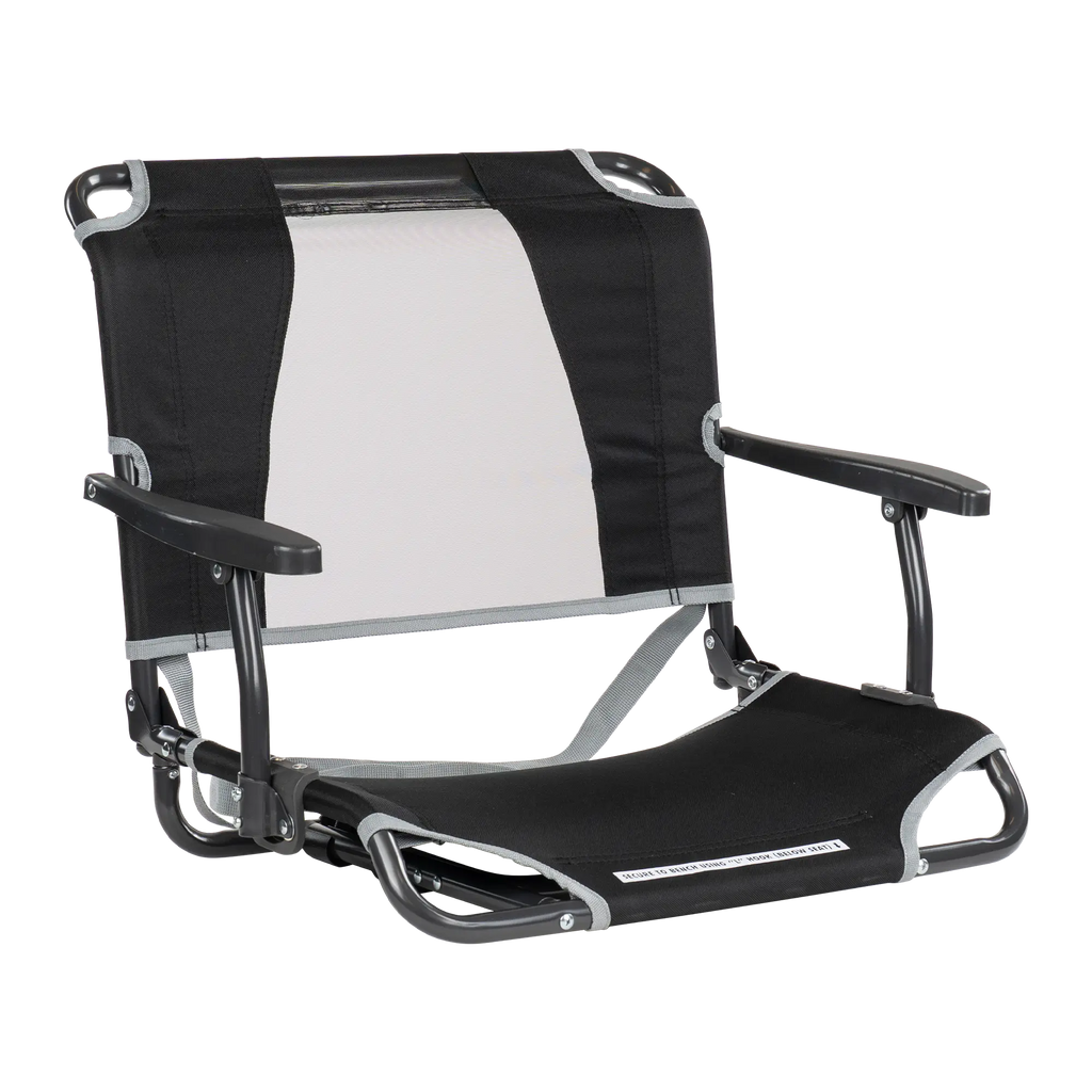 Ultra-Lightweight Big Comfort Stadium Chair with Armrests - Choice 465 - Ergonomic Portable Stadium Seat for Sports Events - Black