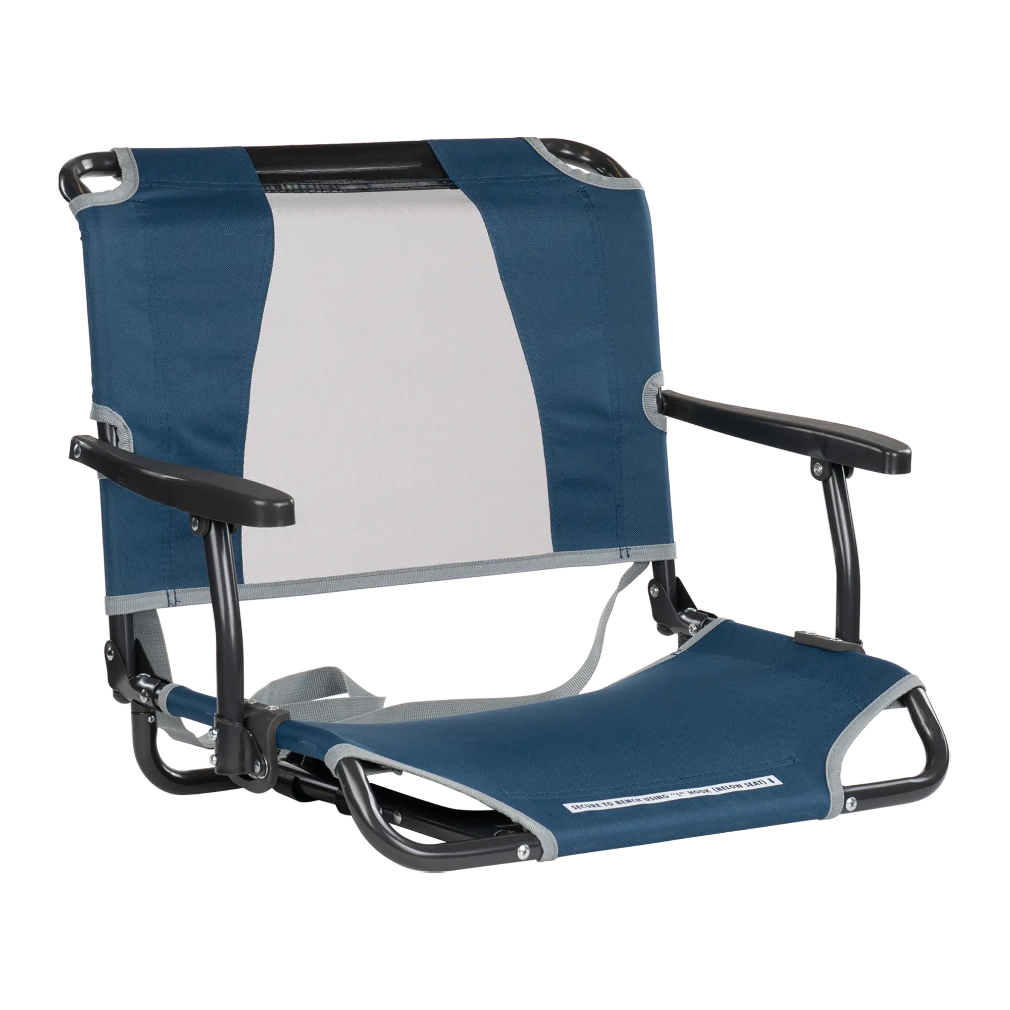 Ultra-Lightweight Big Comfort Stadium Chair with Armrests - Choice 465 - Ergonomic Portable Stadium Seat for Sports Events - Navy