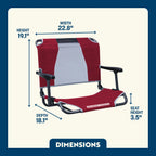 Ultra-Lightweight Big Comfort Stadium Chair with Armrests - Choice 465 - Ergonomic Portable Stadium Seat for Sports Events Detail
