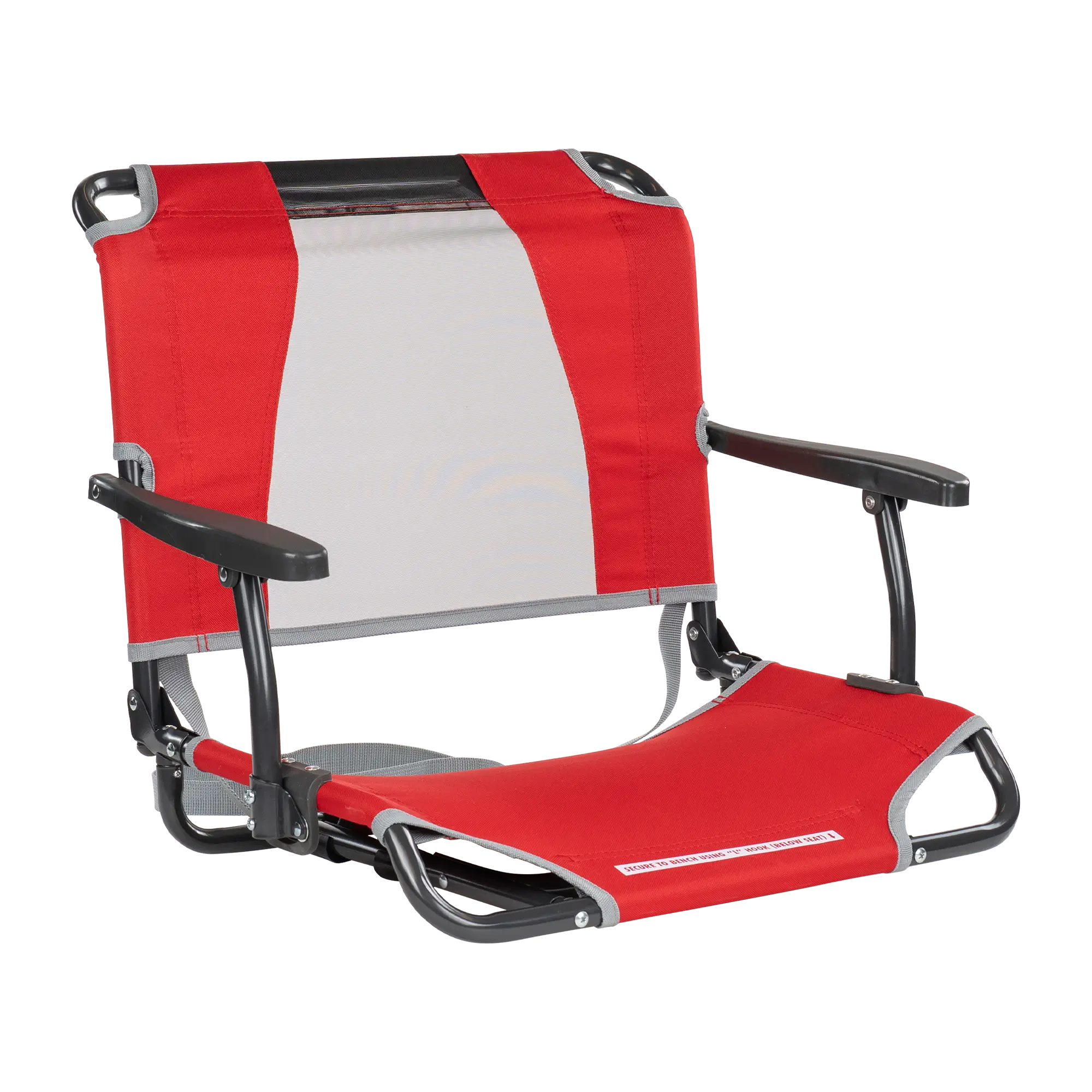 Ultra-Lightweight Big Comfort Stadium Chair with Armrests - Choice 465 - Ergonomic Portable Stadium Seat for Sports Events - Red