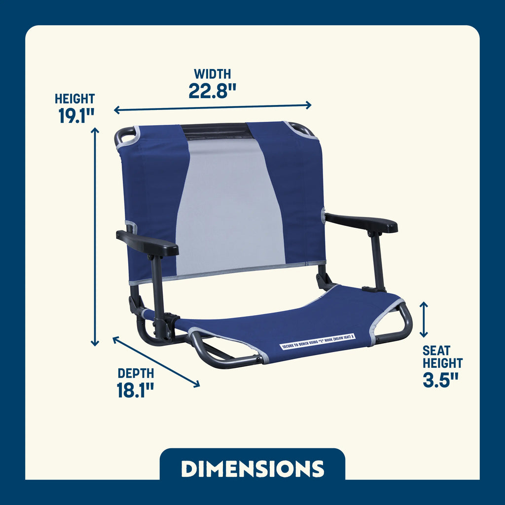 Ultra-Lightweight Big Comfort Stadium Chair with Armrests - Choice 465 - Ergonomic Portable Stadium Seat for Sports Events Detail