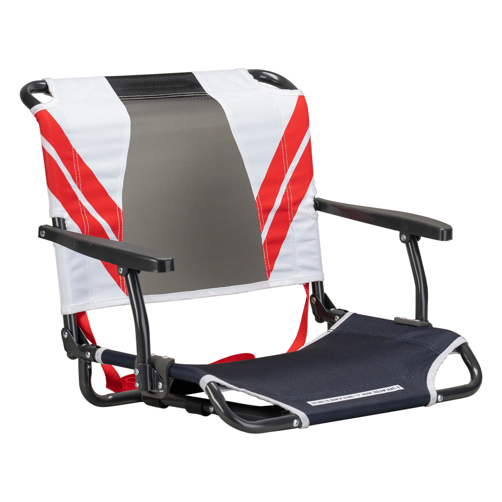 Ultra-Lightweight Big Comfort Stadium Chair with Armrests - Choice 465 - Ergonomic Portable Stadium Seat for Sports Events - Indigo/White/Red