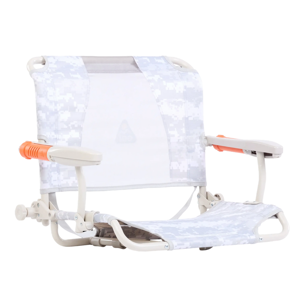 Heavy-Duty Freestyle Stadium Rock-Cliner - Choice 540 - Patented Spring-Action Rocking Chair for Camping - Snow Camo