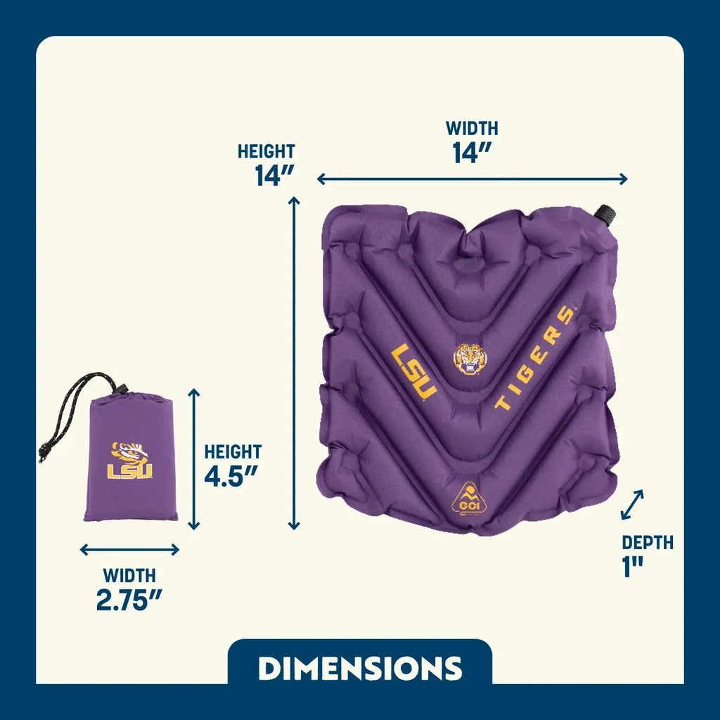 Ultra-Lightweight College V Seat Inflatable Stadium Cushion - LSU Tigers - Choice 762 - Ergonomic Portable Stadium Seat for Sports Events Detail