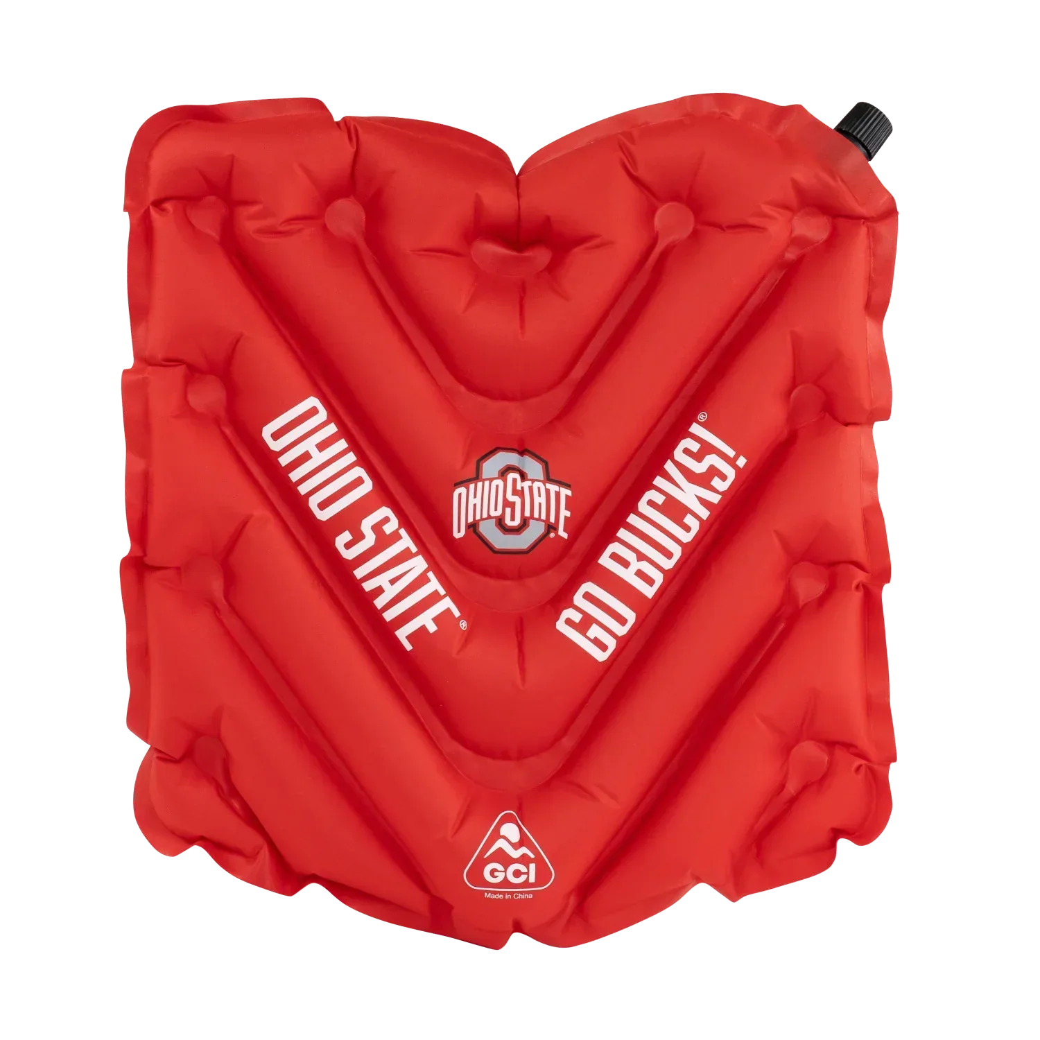 Ergonomic Back-Support College V Seat Inflatable Stadium Cushion - Ohio State Buckeyes - Choice 778 - Bleacher-Friendly Stadium Chair with Back Support - Default Title