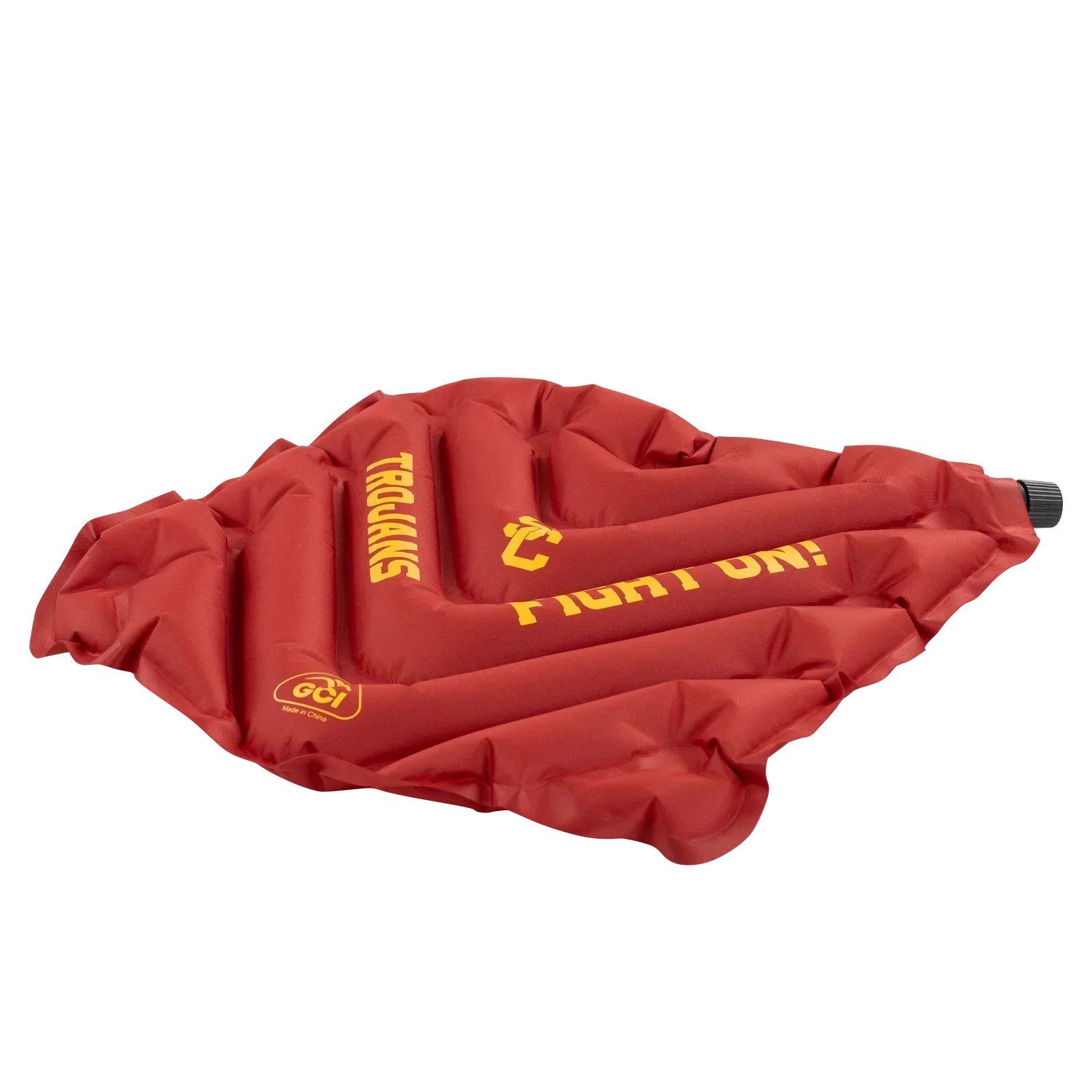 Secure-Hook College V Seat Inflatable Stadium Cushion - USC Trojans - Choice 523 - Grandstand Cushion Seat with Secure Under-Bench Hooks Detail