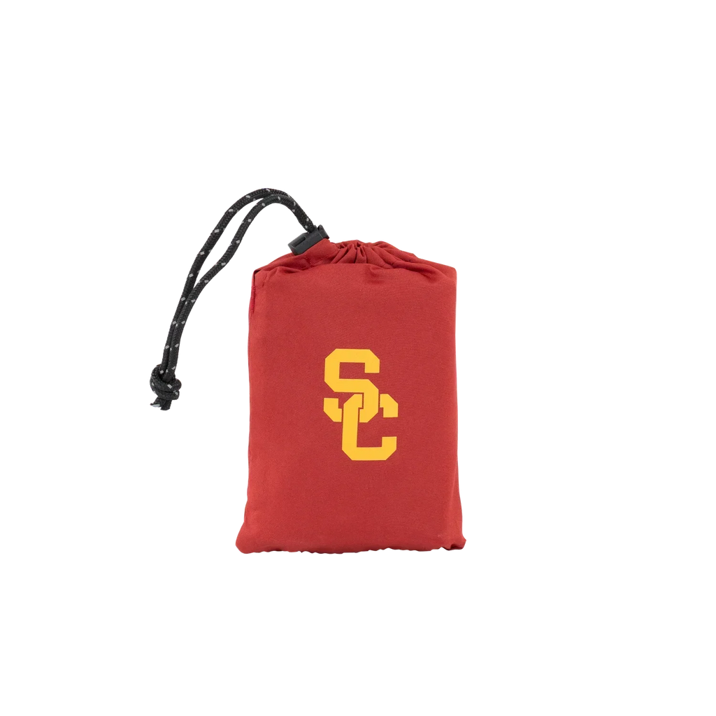 Secure-Hook College V Seat Inflatable Stadium Cushion - USC Trojans - Choice 523 - Grandstand Cushion Seat with Secure Under-Bench Hooks Detail
