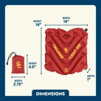 Secure-Hook College V Seat Inflatable Stadium Cushion - USC Trojans - Choice 523 - Grandstand Cushion Seat with Secure Under-Bench Hooks Detail