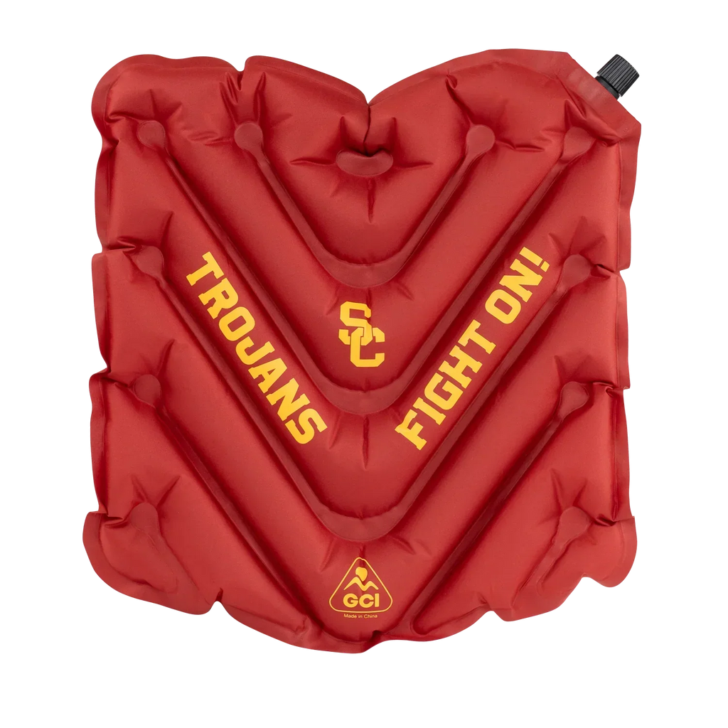 Secure-Hook College V Seat Inflatable Stadium Cushion - USC Trojans - Choice 523 - Grandstand Cushion Seat with Secure Under-Bench Hooks - Default Title