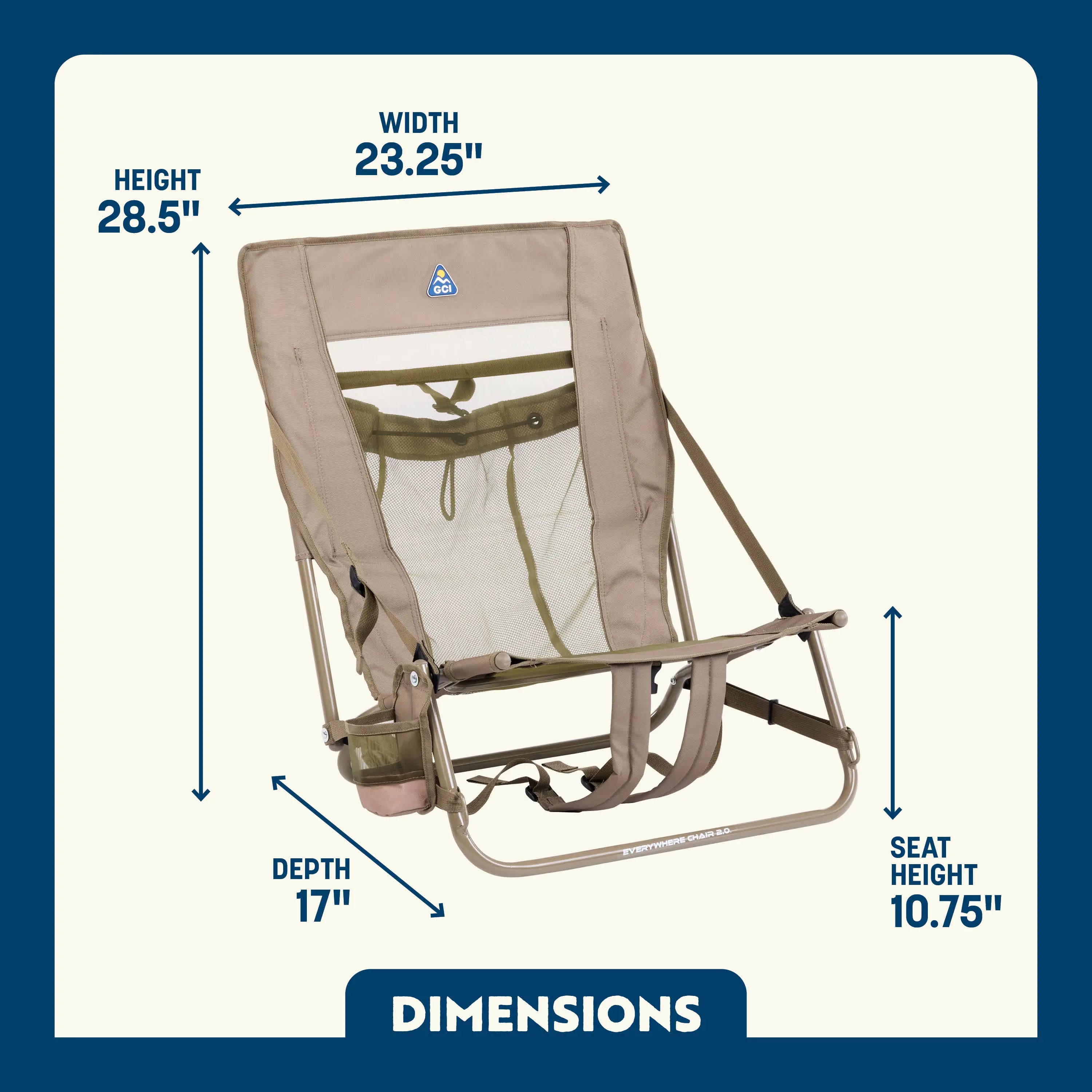 Backpack Travel Everywhere Chair 2 - Choice 656 - Portable Heavy-Duty Low Boy Chair for Ocean Side Detail