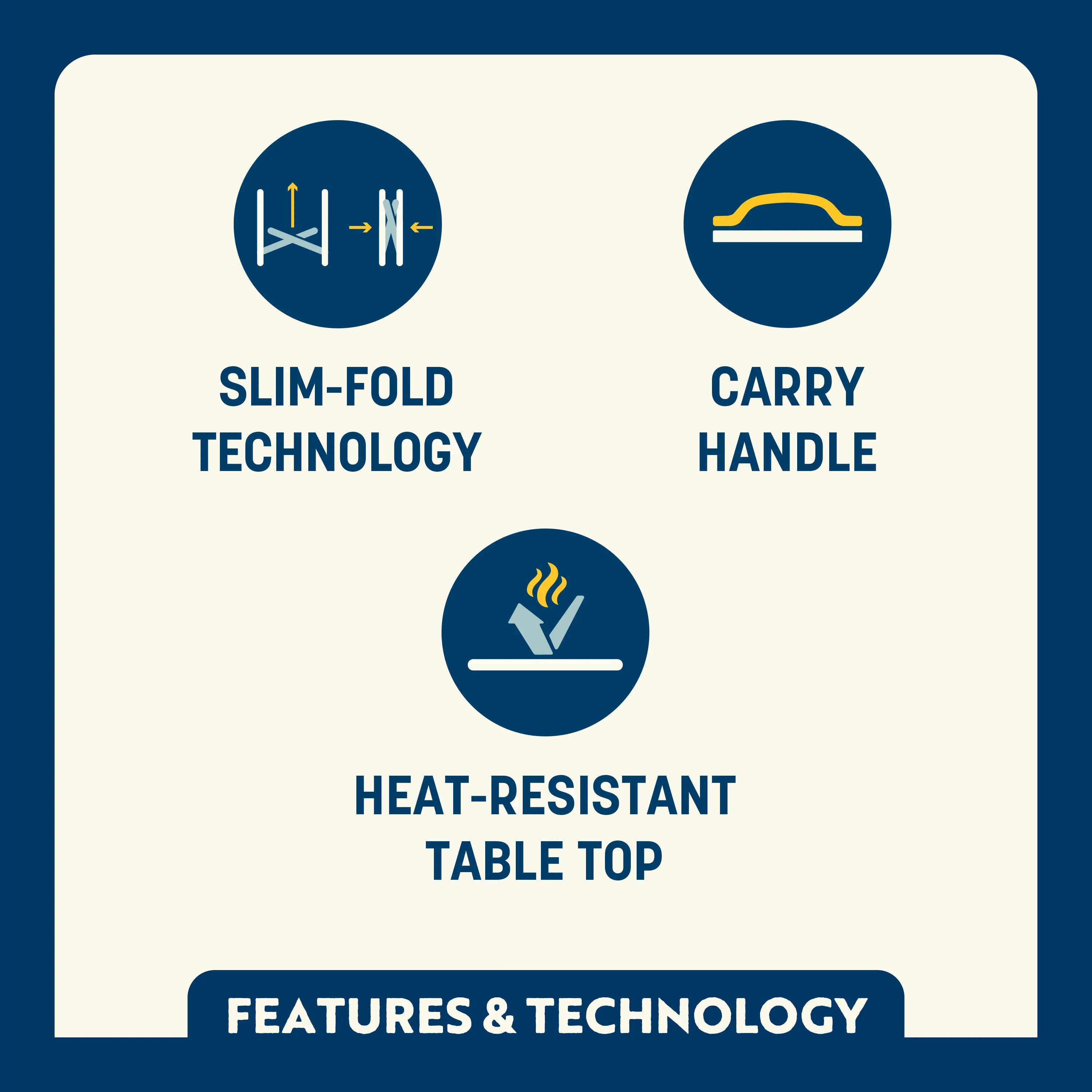 Slim-Fold Slim-Fold Table XL - Choice 651 - Multi-Functional Heavy-Duty Grilling Table Counter Detail