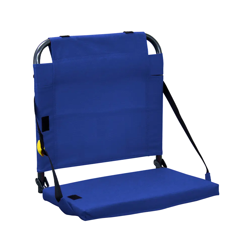 Secure-Hook BleacherBack - Choice 696 - Lightweight Folding Bleacher Chair with Cushioning - Royal Blue