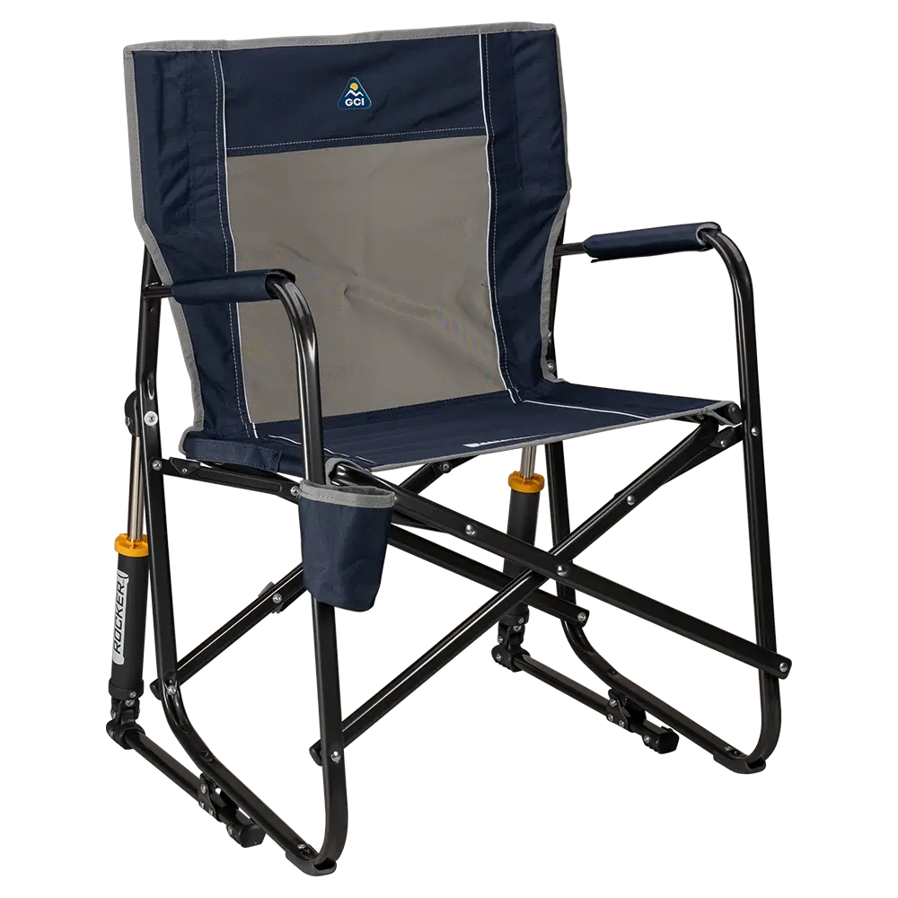 Patented Spring-Action Freestyle Rocker - Choice 711 - RoadTrip Rocker Smooth Motion Camp Chair - Indigo