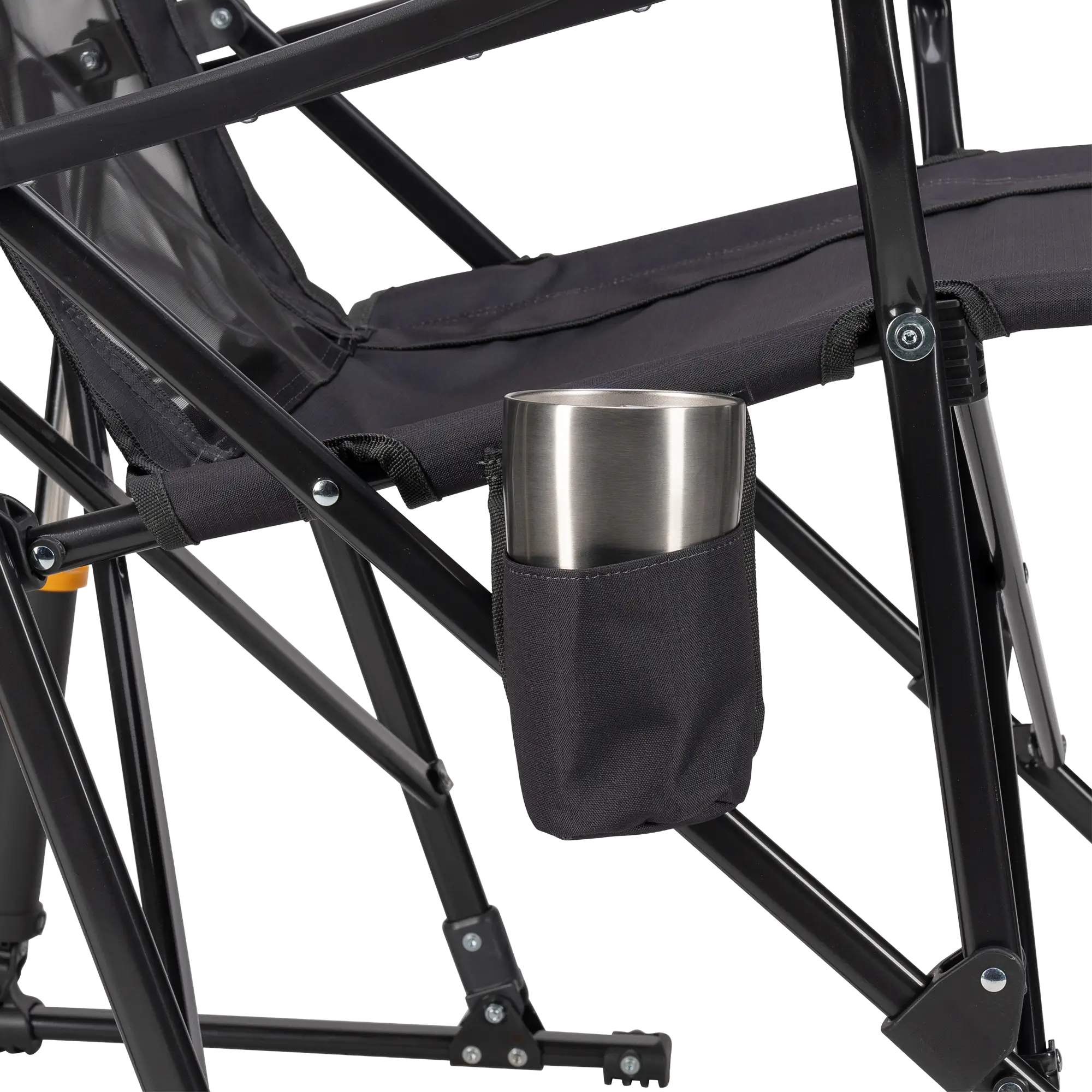 Heavy-Duty Freestyle RoadTrip Rocker - Choice 855 - Heavy-Duty Kickback Rocker with Beverage Holder Detail