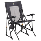 Heavy-Duty Freestyle RoadTrip Rocker - Choice 855 - Heavy-Duty Kickback Rocker with Beverage Holder - Dark Charcoal