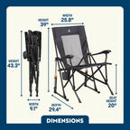 Heavy-Duty Freestyle RoadTrip Rocker - Choice 855 - Heavy-Duty Kickback Rocker with Beverage Holder Detail