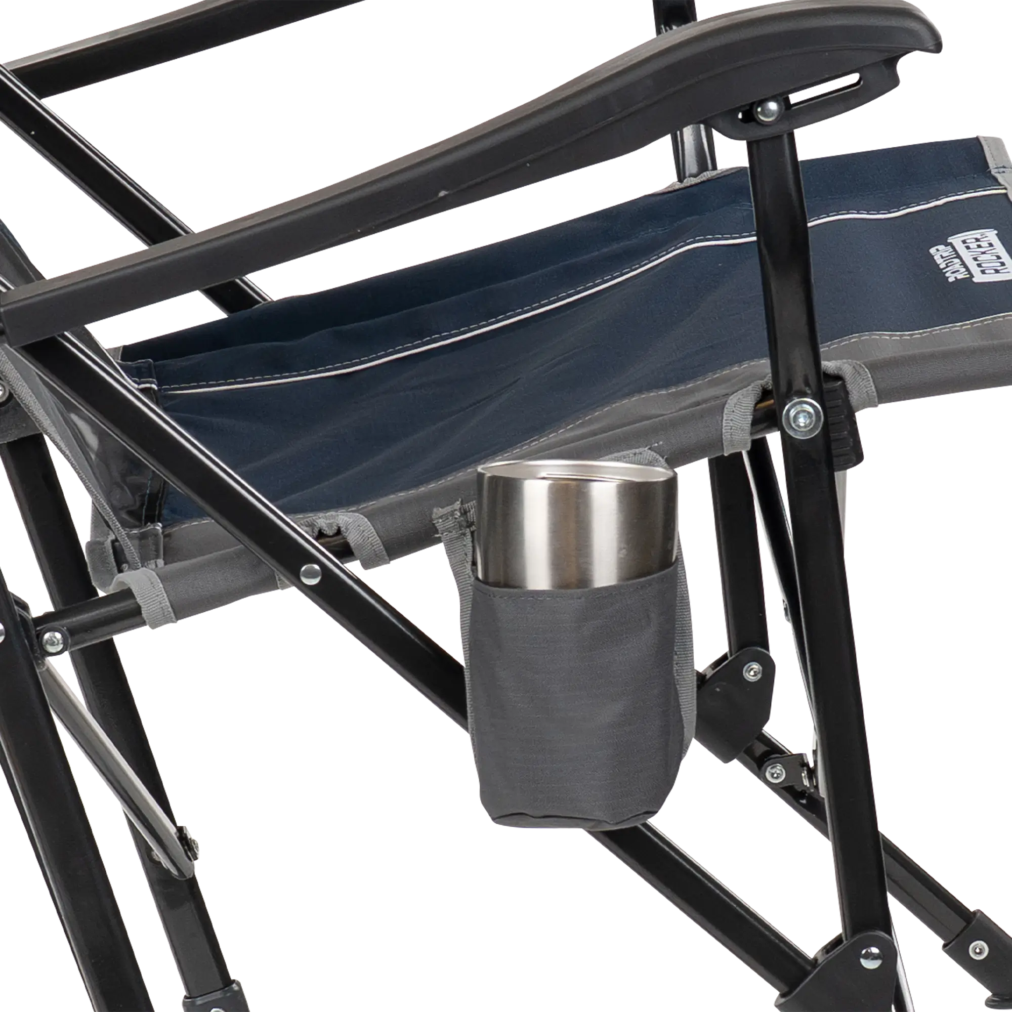 Heavy-Duty Freestyle RoadTrip Rocker - Choice 855 - Heavy-Duty Kickback Rocker with Beverage Holder Detail