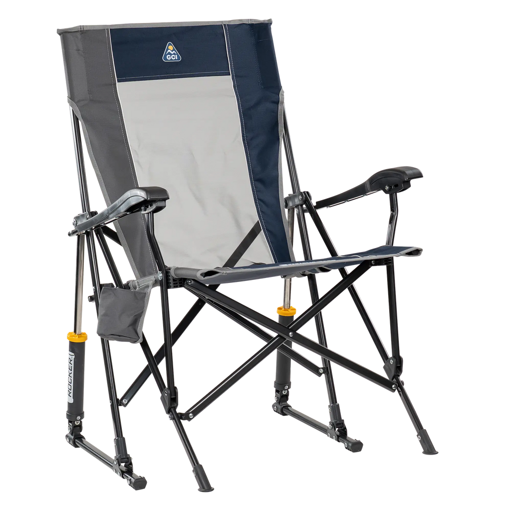 Heavy-Duty Freestyle RoadTrip Rocker - Choice 855 - Heavy-Duty Kickback Rocker with Beverage Holder - Indigo