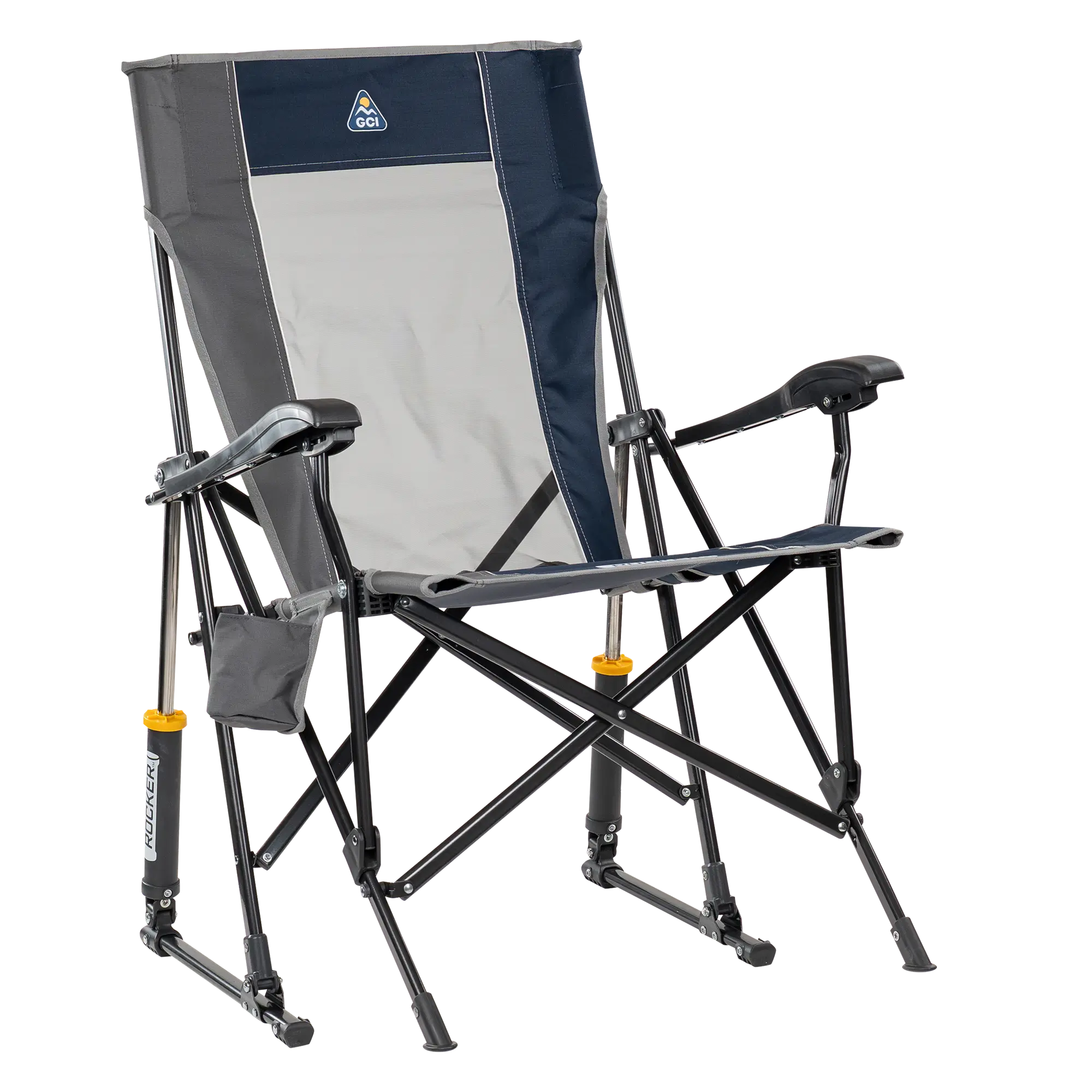 Heavy-Duty Freestyle RoadTrip Rocker - Choice 855 - Heavy-Duty Kickback Rocker with Beverage Holder - Indigo