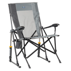 Heavy-Duty Freestyle RoadTrip Rocker - Choice 855 - Heavy-Duty Kickback Rocker with Beverage Holder - Mercury Gray