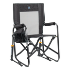 Luxury Camp Stowaway Rocker - Choice 794 - Freestyle Rocker Portable Outdoor Folding Chair - Tailgater Dark Charcoal