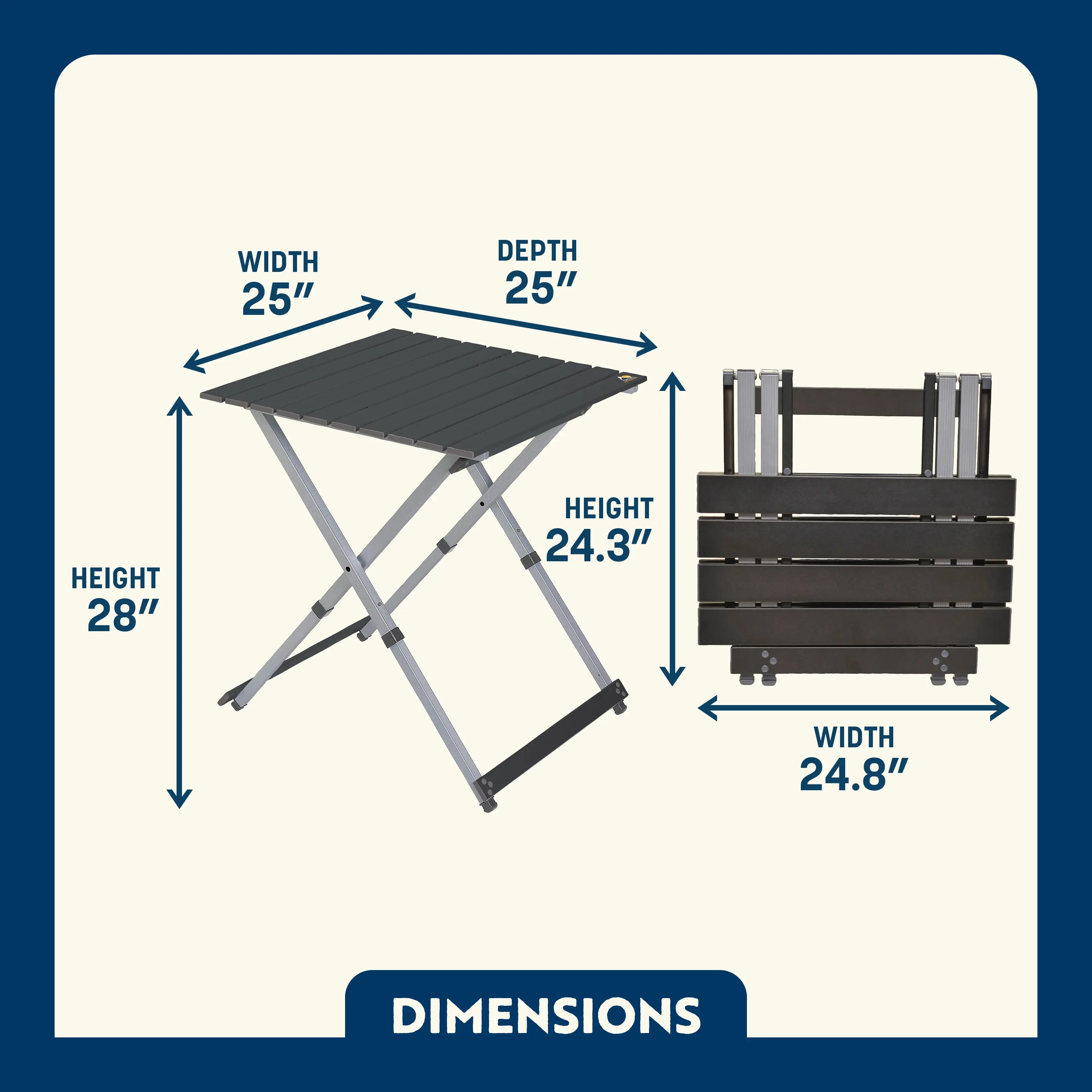 Portable Staging Compact Camp Table 25 - Choice 214 - Multi-Functional Heavy-Duty Grilling Table Counter Detail