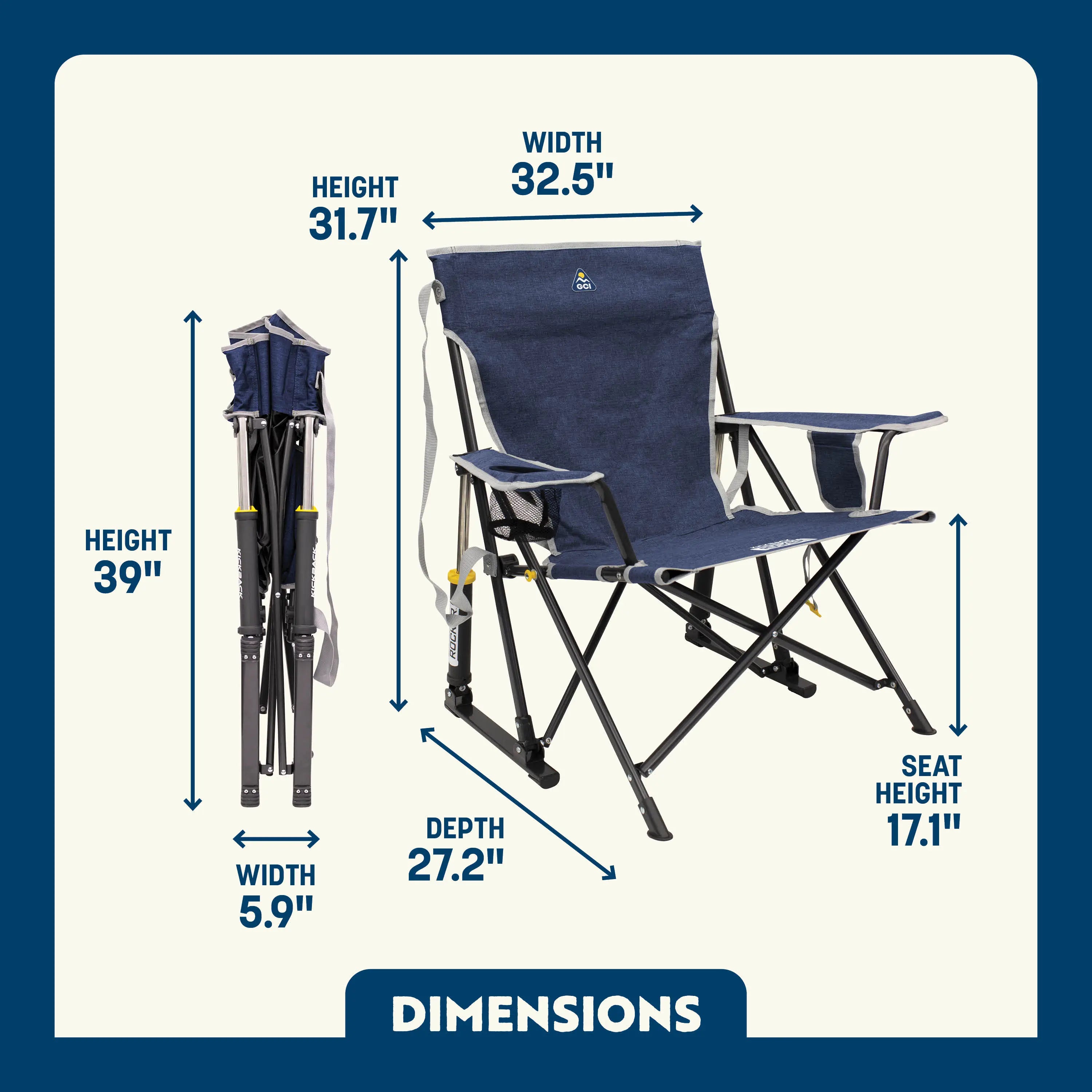 Patented Spring-Action Kickback Rocker - Choice 345 - Patented Spring-Action Rocking Chair for Camping Detail