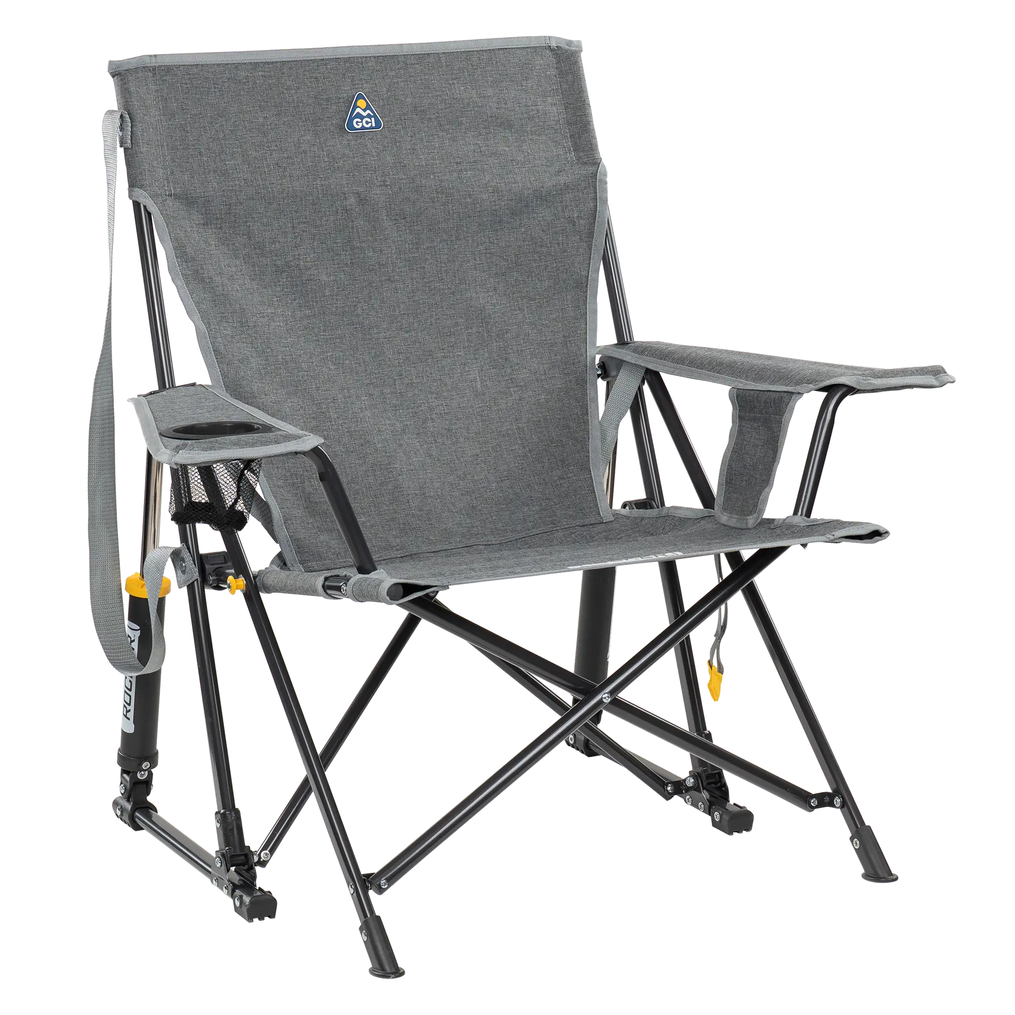 Patented Spring-Action Kickback Rocker - Choice 345 - Patented Spring-Action Rocking Chair for Camping - Heathered Pewter