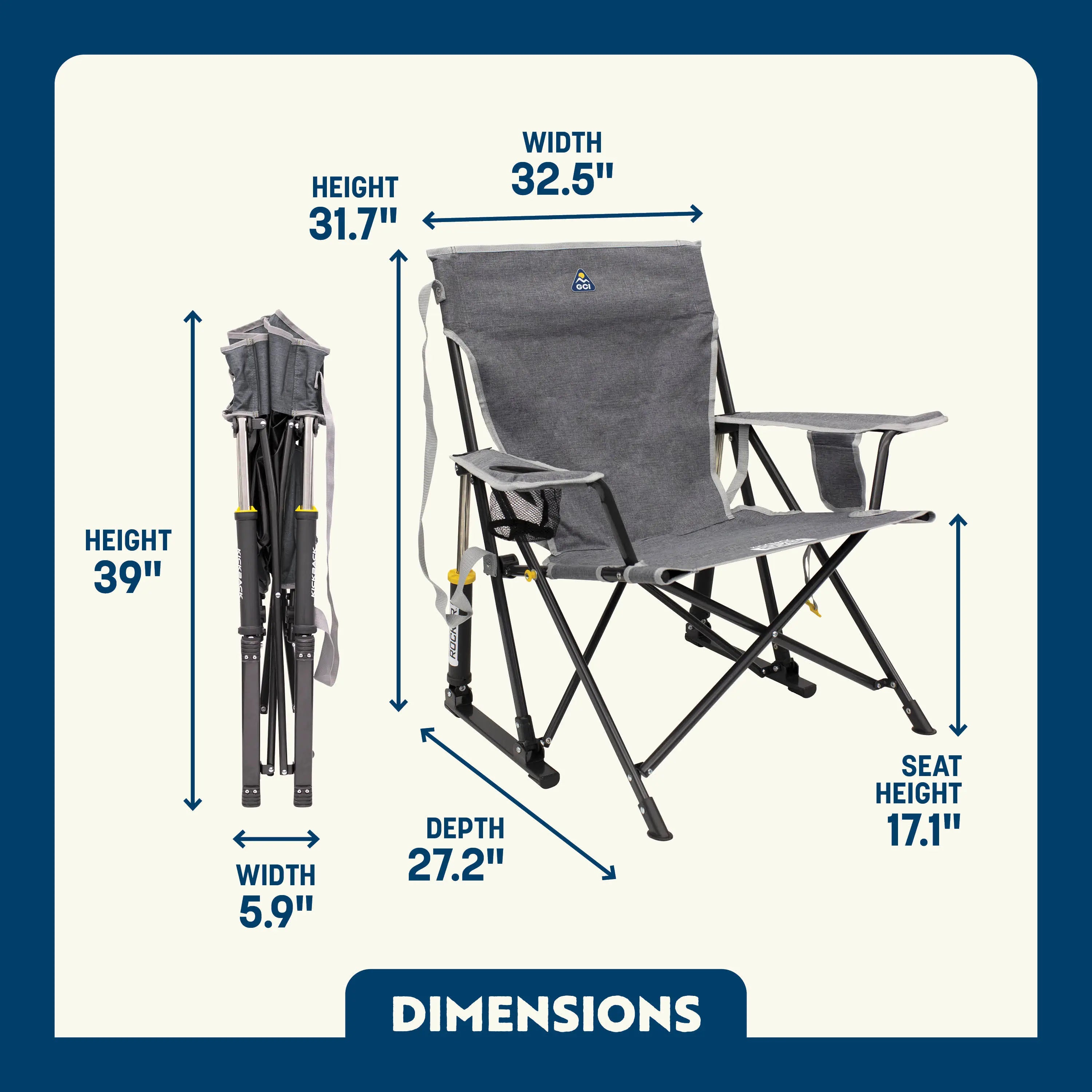 Patented Spring-Action Kickback Rocker - Choice 345 - Patented Spring-Action Rocking Chair for Camping Detail