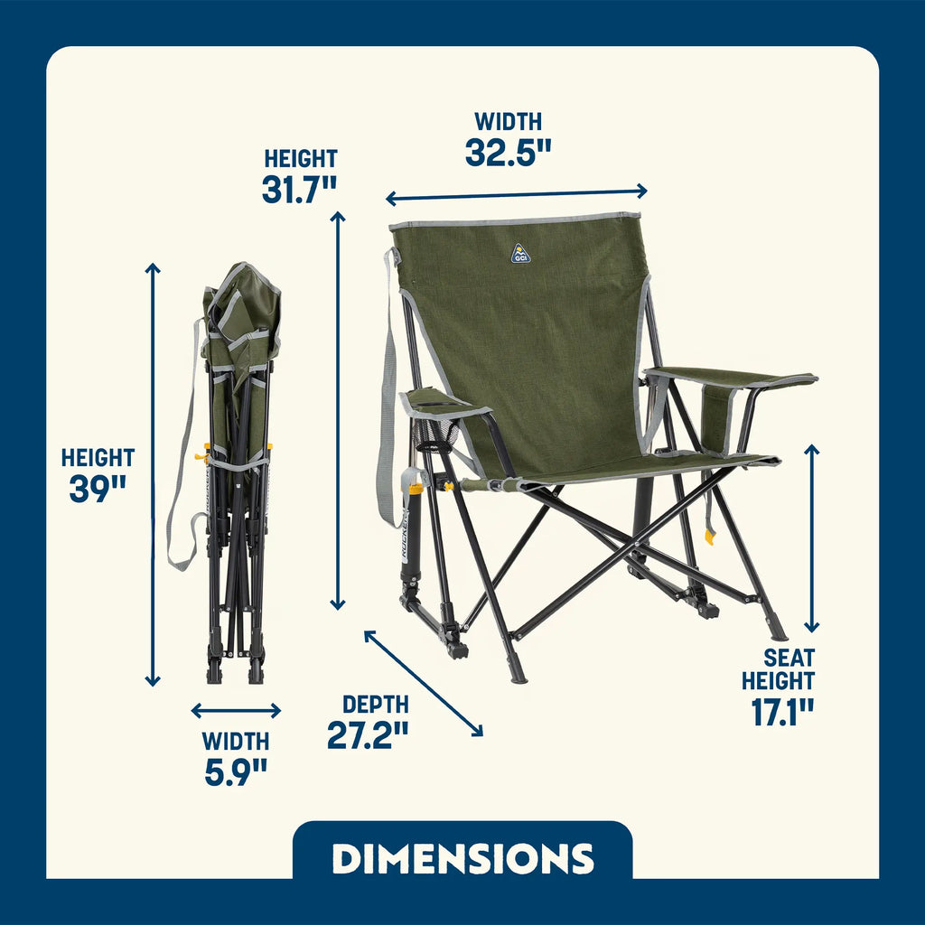 Patented Spring-Action Kickback Rocker - Choice 345 - Patented Spring-Action Rocking Chair for Camping Detail