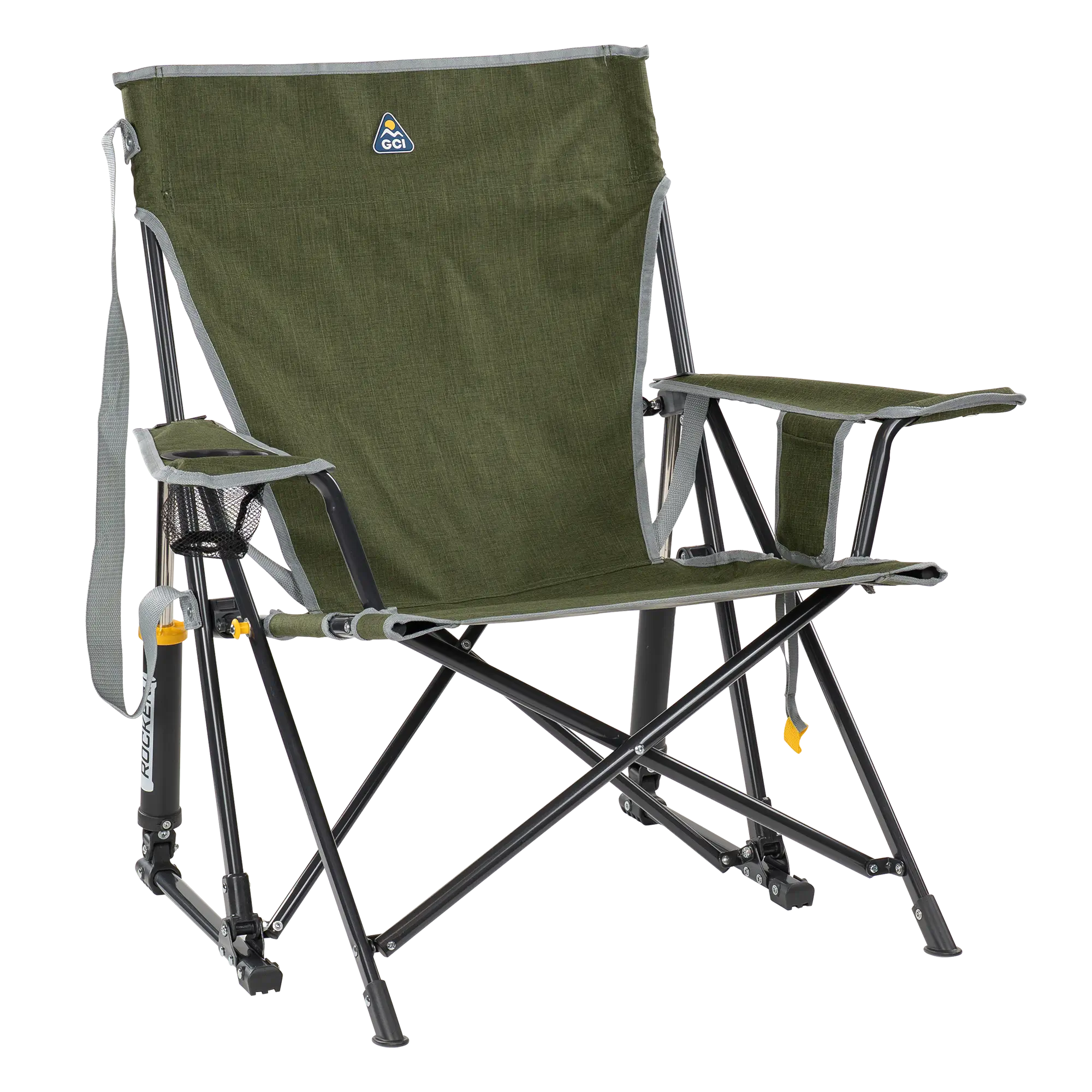 Patented Spring-Action Kickback Rocker - Choice 345 - Patented Spring-Action Rocking Chair for Camping - Heathered Loden