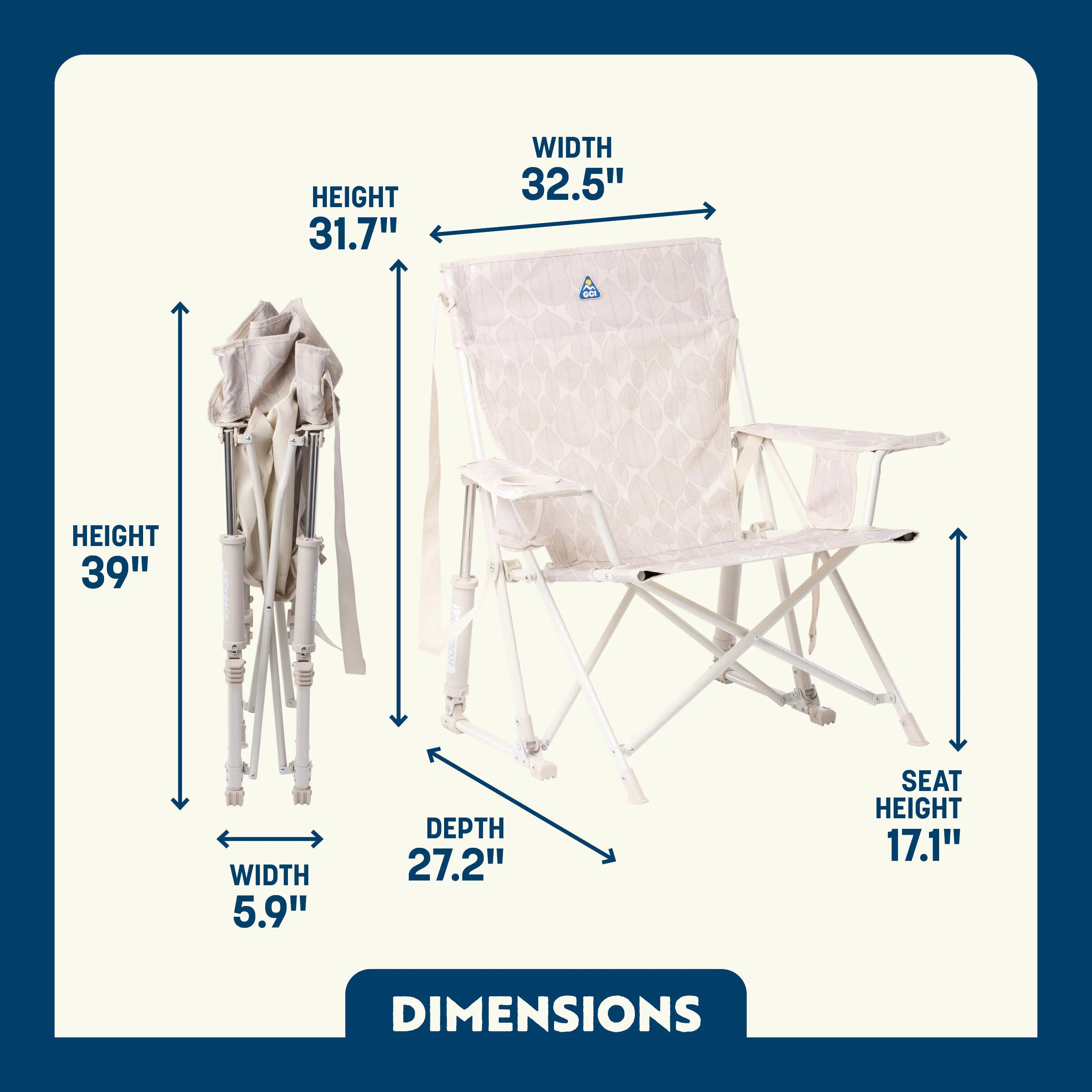 Patented Spring-Action Kickback Rocker - Choice 345 - Patented Spring-Action Rocking Chair for Camping Detail