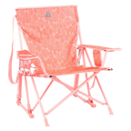 Patented Spring-Action Kickback Rocker - Choice 345 - Patented Spring-Action Rocking Chair for Camping - Soft Pink Leaf