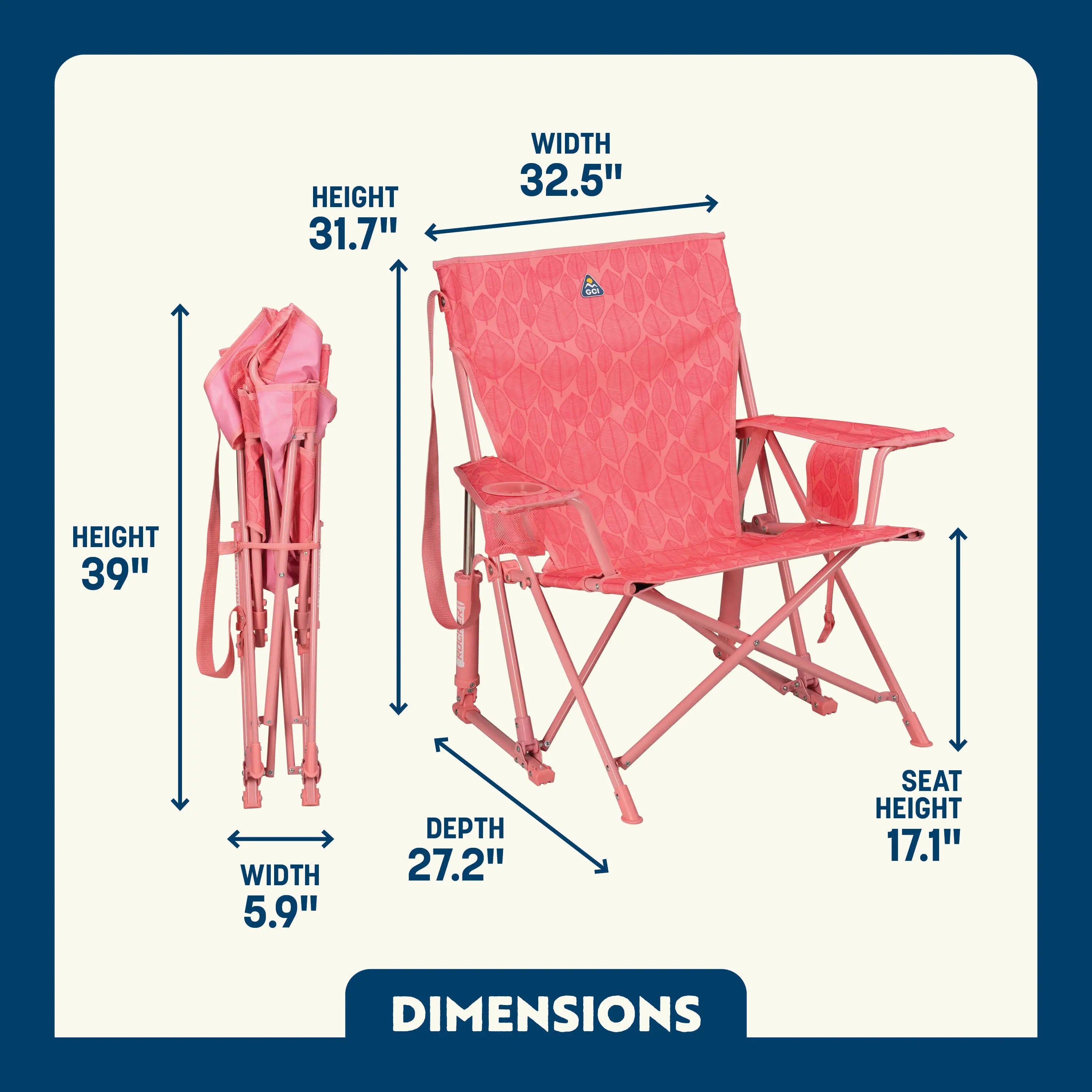 Patented Spring-Action Kickback Rocker - Choice 345 - Patented Spring-Action Rocking Chair for Camping Detail