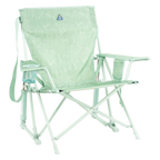 Patented Spring-Action Kickback Rocker - Choice 345 - Patented Spring-Action Rocking Chair for Camping - Pastel Green Leaf