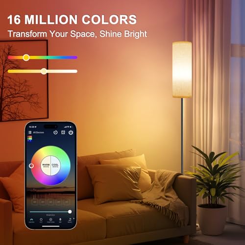 Modern FRIDEKO HOME Floor Lamp, 9W 800LM Color Changing Set