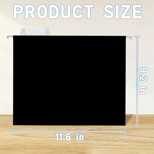 Eco-Friendly 25 Packs Hanging File Folders,Black Letter Size File Folder,Designed for for Daily Use