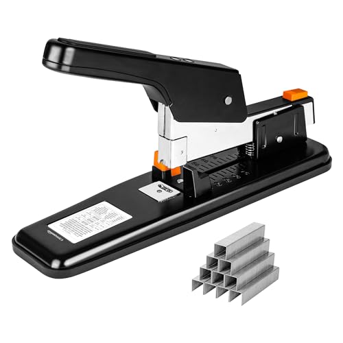 Basics Heavy-Duty Stapler, 90 Sheets High Capacity, Non-Slip, Large Kit