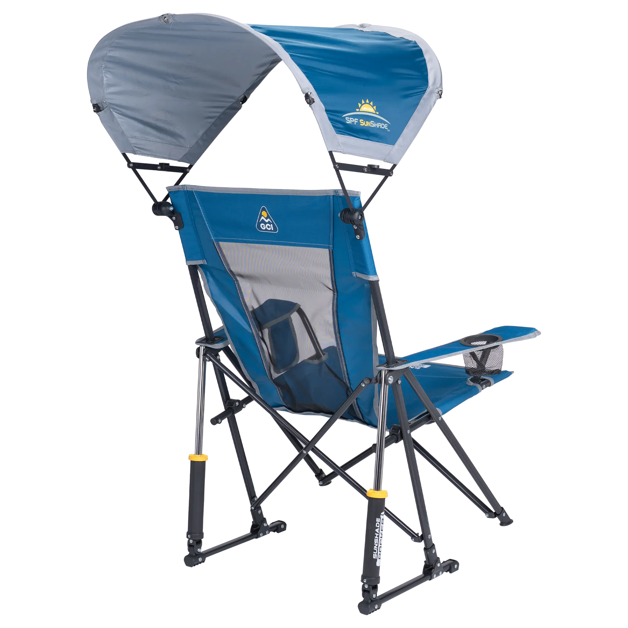 Heavy-Duty Freestyle SunShade Rocker - Choice 550 - Patented Spring-Action Rocking Chair for Camping Detail