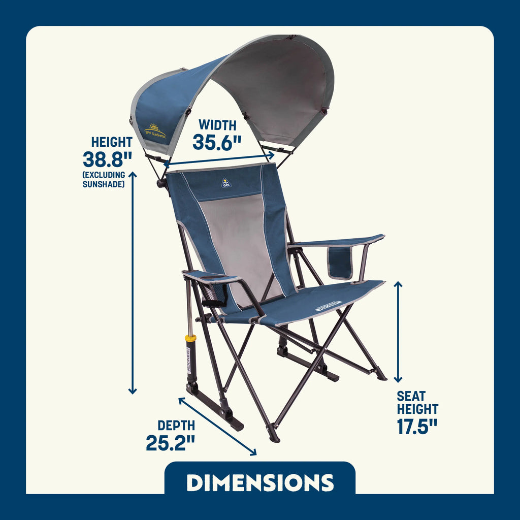 Heavy-Duty Freestyle SunShade Rocker - Choice 550 - Patented Spring-Action Rocking Chair for Camping Detail