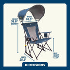 Heavy-Duty Freestyle SunShade Rocker - Choice 550 - Patented Spring-Action Rocking Chair for Camping Detail