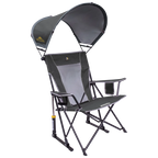 Heavy-Duty Freestyle SunShade Rocker - Choice 550 - Patented Spring-Action Rocking Chair for Camping - Pewter