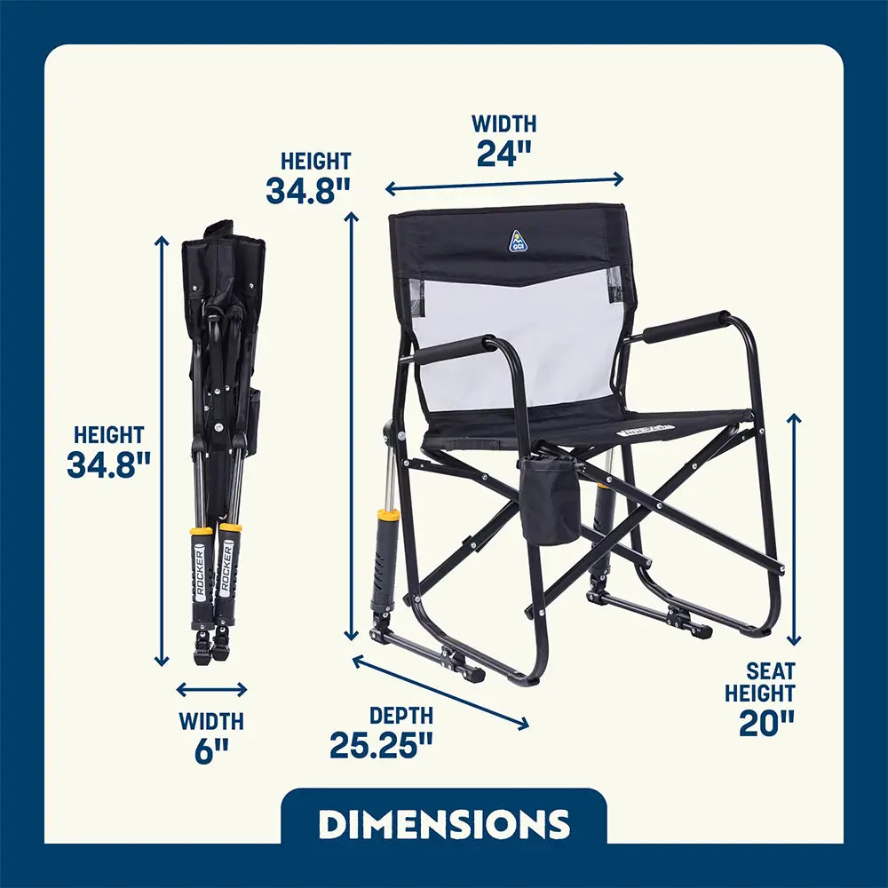 Luxury Camp Freestyle Rocker Elite - Choice 460 - Freestyle Rocker Portable Outdoor Folding Chair Detail