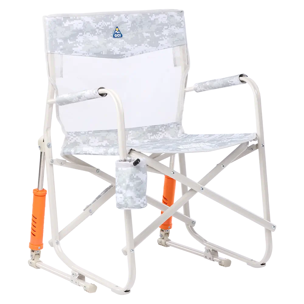 Luxury Camp Freestyle Rocker Elite - Choice 460 - Freestyle Rocker Portable Outdoor Folding Chair - Snow Camo