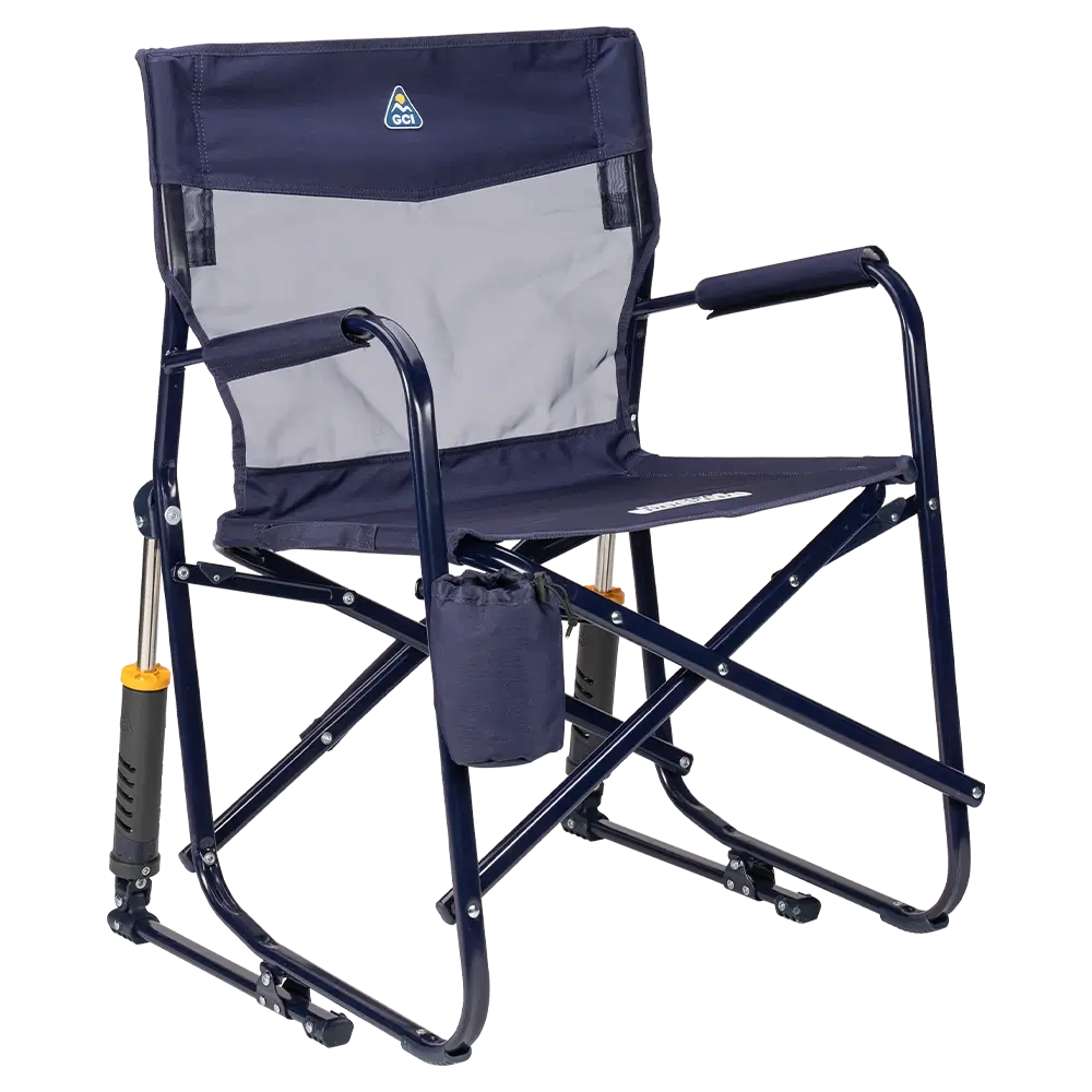 Luxury Camp Freestyle Rocker Elite - Choice 460 - Freestyle Rocker Portable Outdoor Folding Chair - Rich Blue