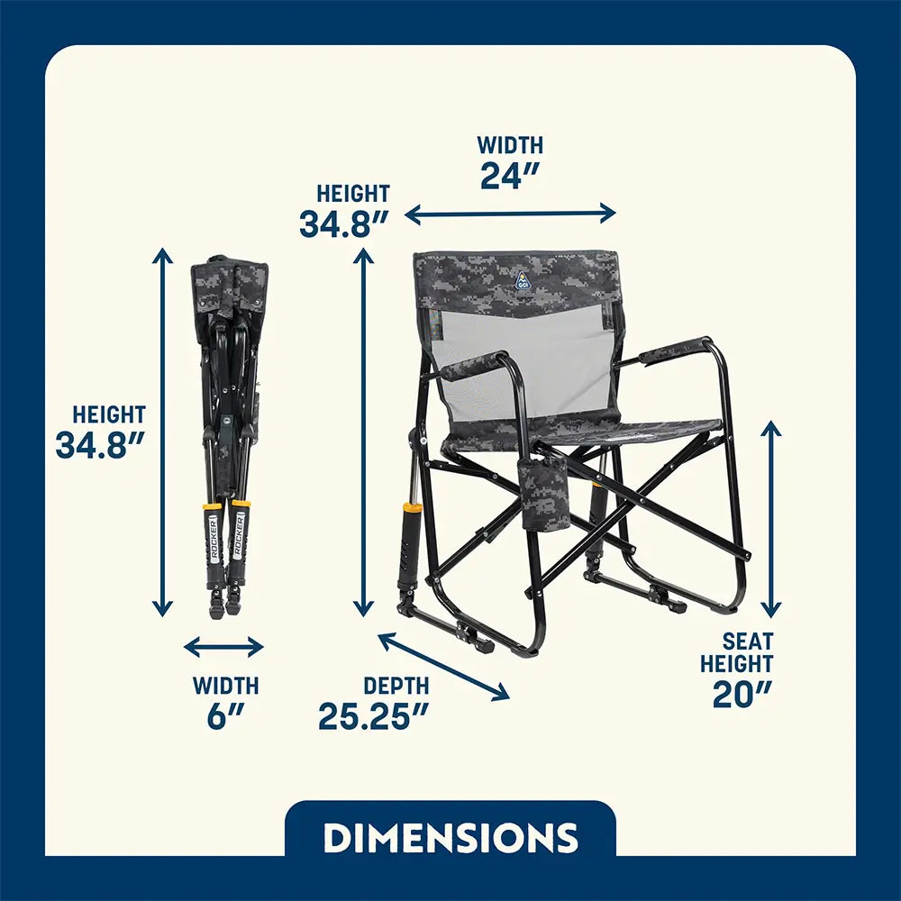 Luxury Camp Freestyle Rocker Elite - Choice 460 - Freestyle Rocker Portable Outdoor Folding Chair Detail