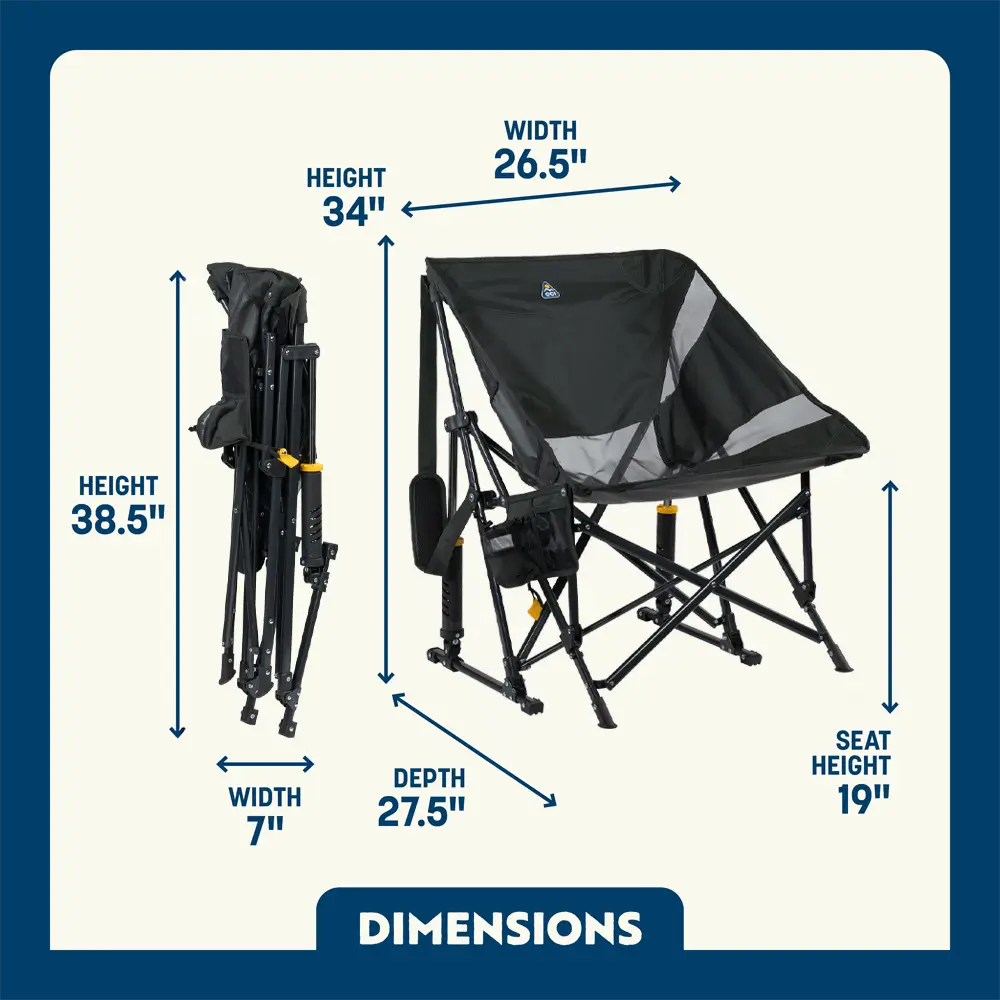 Patented Spring-Action Pod Rocker Elite - Choice 832 - Freestyle Rocker Portable Outdoor Folding Chair Detail
