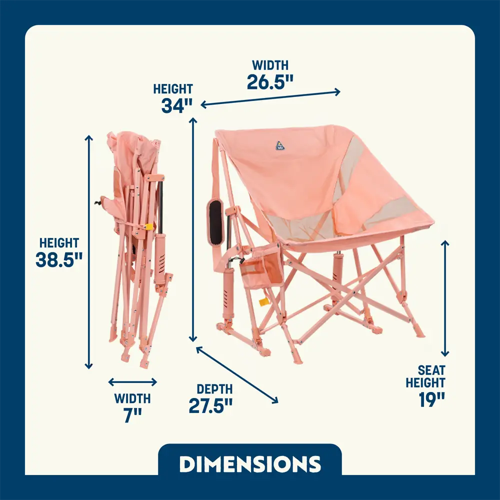 Patented Spring-Action Pod Rocker Elite - Choice 832 - Freestyle Rocker Portable Outdoor Folding Chair Detail
