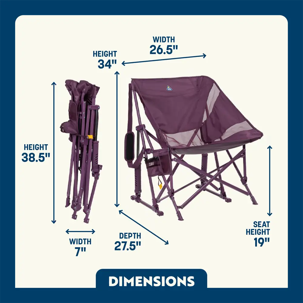 Patented Spring-Action Pod Rocker Elite - Choice 832 - Freestyle Rocker Portable Outdoor Folding Chair Detail